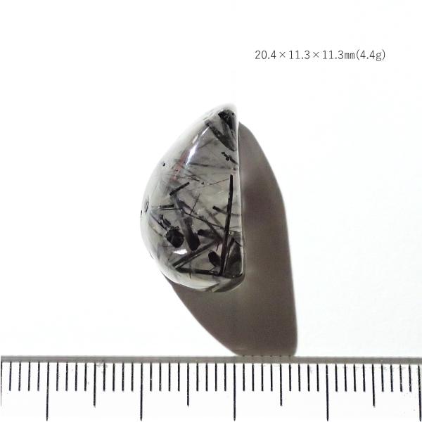 5273-『天然石ルース』　ブラックトルマリン クォーツ（ホール無）　約２０ｘ１１ｘ１１ｍｍ（4.4ｇ）　１個 | 