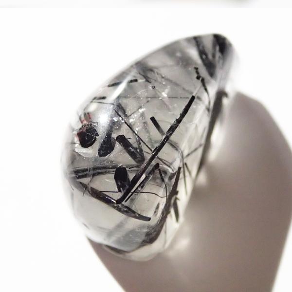 5273-『天然石ルース』　ブラックトルマリン クォーツ（ホール無）　約２０ｘ１１ｘ１１ｍｍ（4.4ｇ）　１個 |  | 02