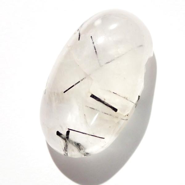 5275-『天然石ルース』　ブラックトルマリン クォーツ（ホール無）　約２６ｘ１５ｘ８ｍｍ（4.8ｇ）　１個 |  | 02