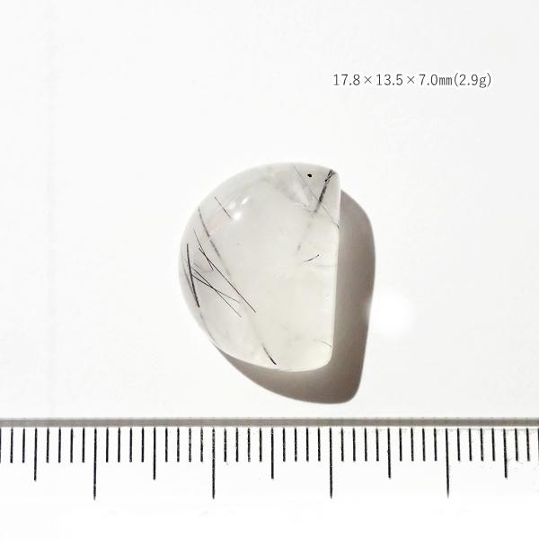 5276-『天然石ルース』　ブラックトルマリン クォーツ（ホール無）　約１８ｘ１４ｘ７ｍｍ（2.9ｇ）　１個 | 