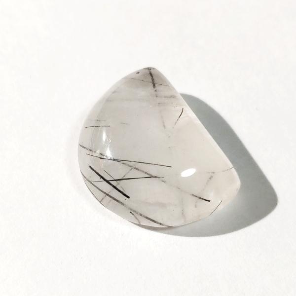 5276-『天然石ルース』　ブラックトルマリン クォーツ（ホール無）　約１８ｘ１４ｘ７ｍｍ（2.9ｇ）　１個 |  | 02