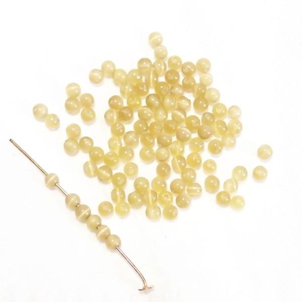 5280-〔キャッツアイ〕　イエローブラウン　２mm　１００個/１パック | 