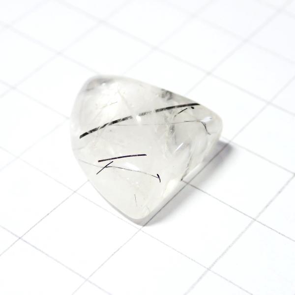 5281-『天然石ルース』　ブラックトルマリン クォーツ（ホール無）　約２０ｘ１８ｘ９ｍｍ（4.9ｇ）　１個 |  | 01