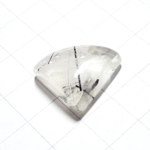 5281-『天然石ルース』　ブラックトルマリン クォーツ（ホール無）　約２０ｘ１８ｘ９ｍｍ（4.9ｇ）　１個 |  | 02