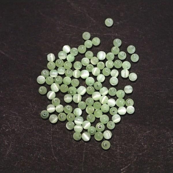 5284-〔キャッツアイ〕　ライトグリーン　２mm　１００個/１パック | 