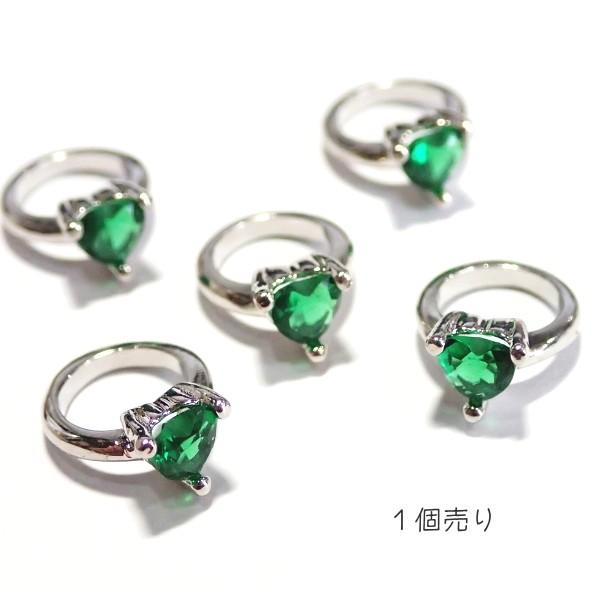 5307-ジルコニア　ドールリング（小）　グリーン　ハート　外径８．５mm　１個 | 