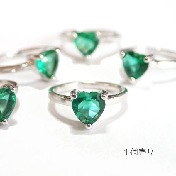 5320-ジルコニア　ドールリング（大）　グリーン　ハート　外径１３mm　１個 |  | 01