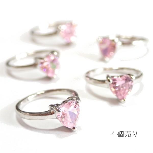5321-ジルコニア　ドールリング（大）　ピンク　ハート　外径１３mm　１個 | 