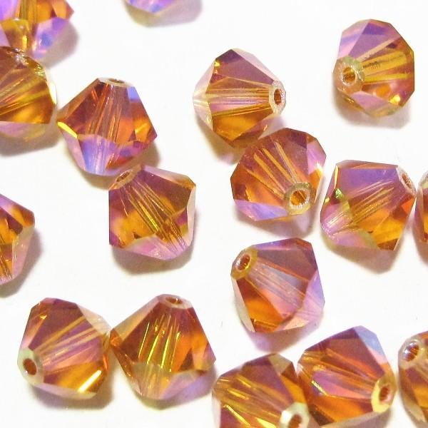 5474-ＳＢ６ＴＯ-ＡＢ２Ｘ　スワロフスキー 6mmソロバン　トパーズ・オーロラ２Ｘ　２５個/１パック | 