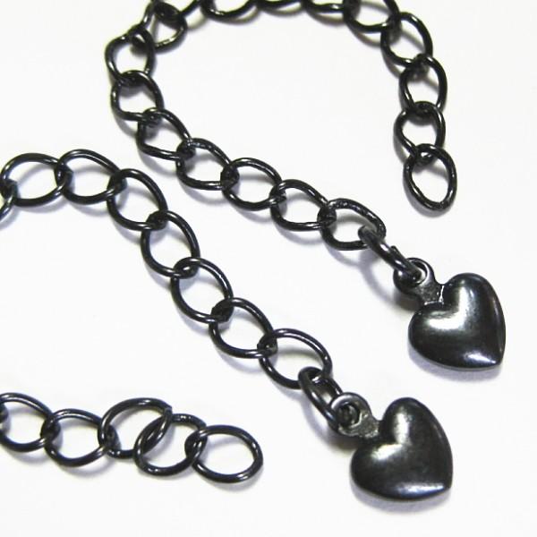 5486-【基本パーツ】　ハートアジャスター　黒銀色　全長５５mm　５個/１セット | 