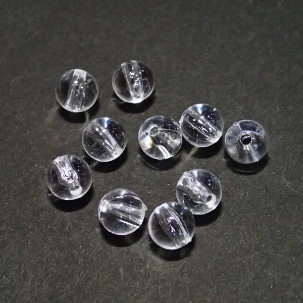 5508-『アクリル』　プラ　芯用　クリア丸玉　８mm　１０個/１パック | 