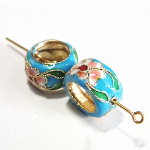 5565-〈七宝ビーズ〉　リング　空色　１５mm　２個/１パック | 