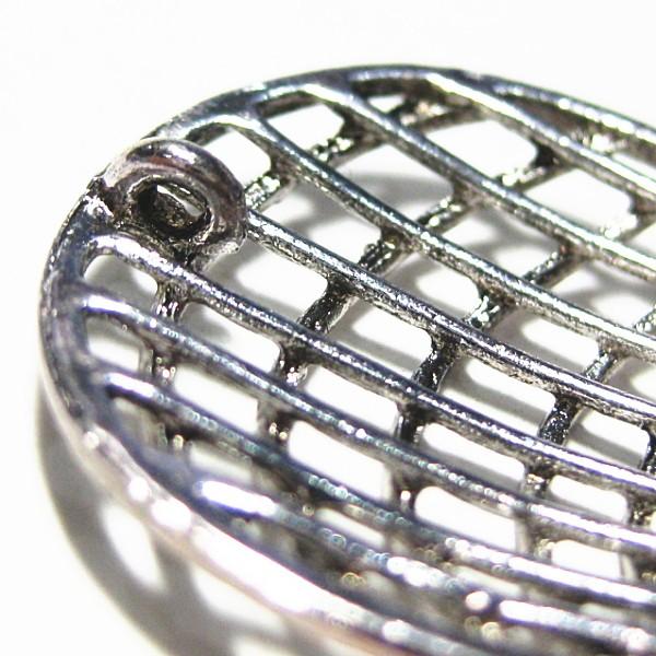 5722-《メタルチャーム・パーツ》　メッシュ　銀古美　２５ｘ２３mm　１０個/１セット |  | 01