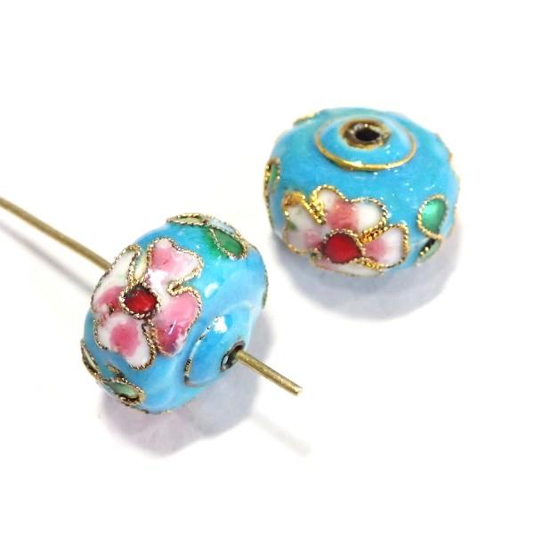 5735-〈七宝ビーズ〉　ＵＦＯ　空色　１６ｘ１２mm　２個/１パック | 