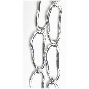 5921-【チェーン】ピューター　変わり楕円　シルバー　３９x１４mm　約１００cm　１本 | 