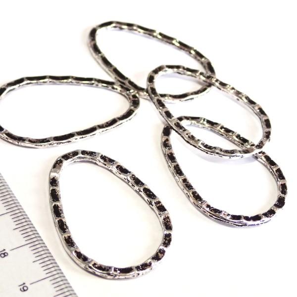 6019-《輪パーツ》　リングパーツ　銀古美　３９x２５mm　５個/１パック | 