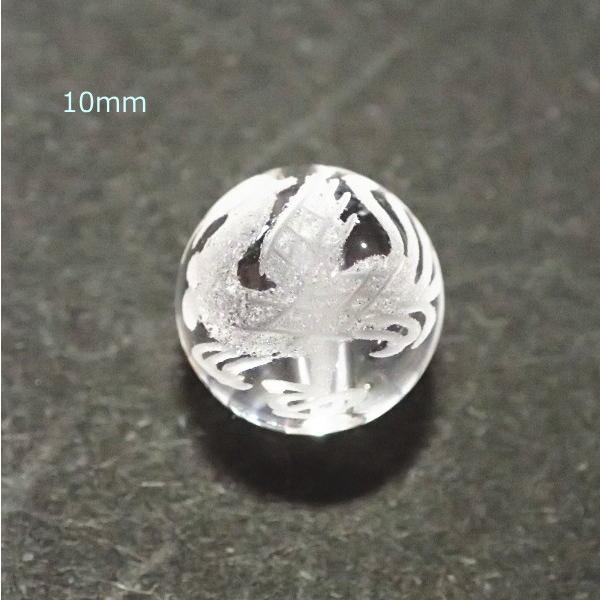 6034-《天然石水晶彫　四神》　朱雀-南神　１０mm　１個 |  | 01