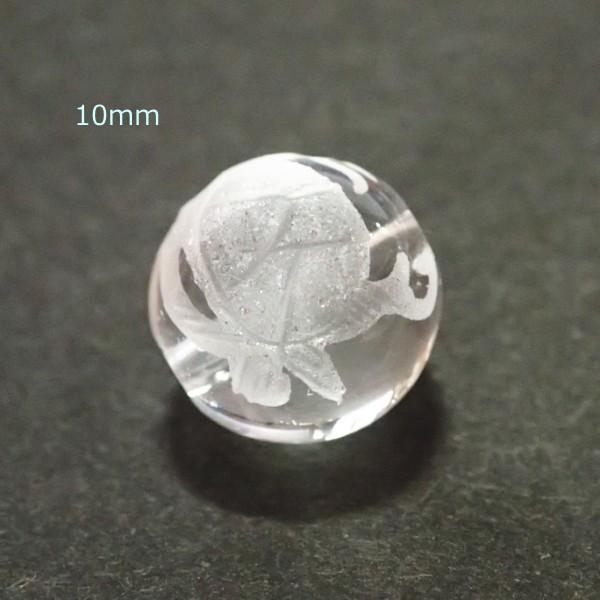 6035-《天然石水晶彫　四神》　玄武-北神　１０mm　１個 |  | 01