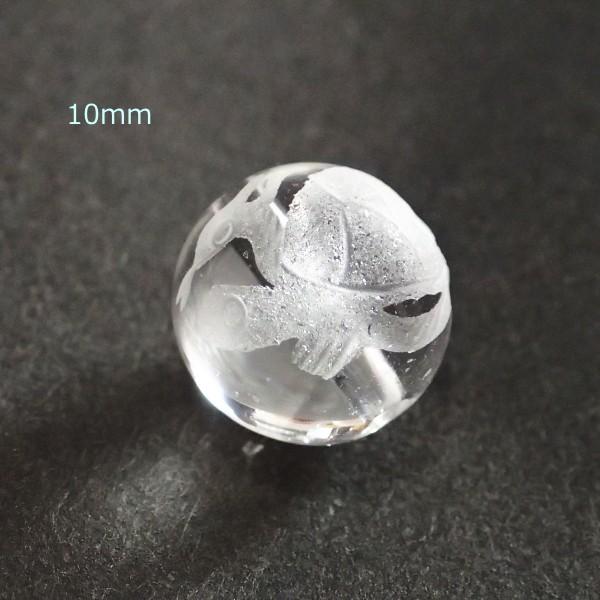 6035-《天然石水晶彫　四神》　玄武-北神　１０mm　１個 |  | 02