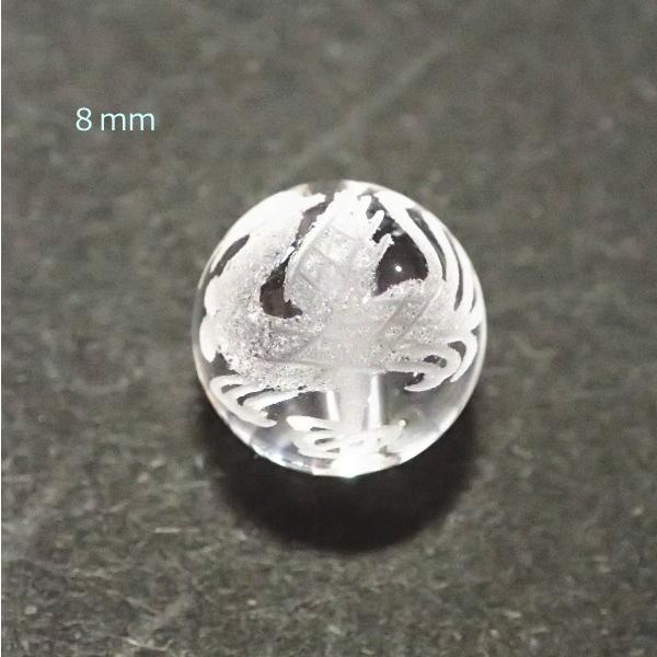 6038-《天然石水晶彫　四神》　朱雀-南神　８mm　１個 |  | 01