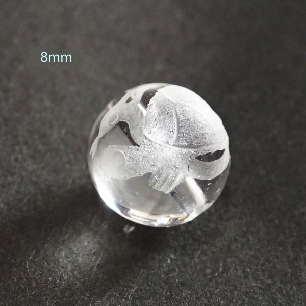 6039-《天然石水晶彫　四神》　玄武-北神　８mm　１個 |  | 02