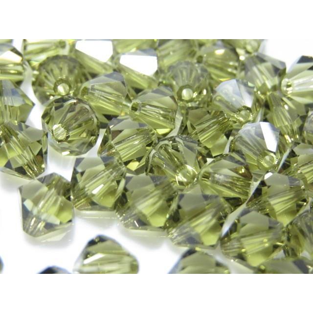 6166-SB6KH クリスタルガラス 6mmソロバン　カーキ 25個/1パック | 