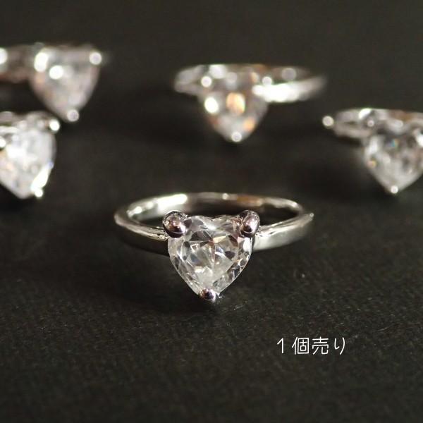 6184-ジルコニア　ドールリング（大）　クリア　ハート　外径１３mm　１個 |  | 01