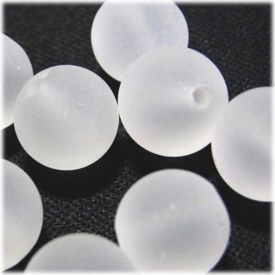 6203-天然石 10mm丸玉 ロッククリスタル擦りガラス加工 10個 | 
