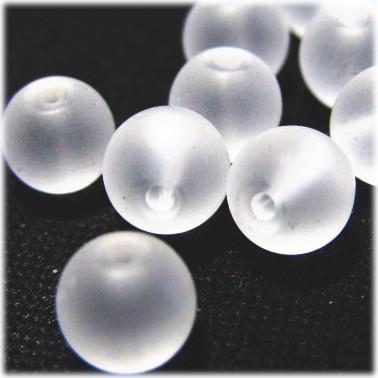 6204-天然石 8mm丸玉 ロッククリスタル擦りガラス加工 10粒 | 