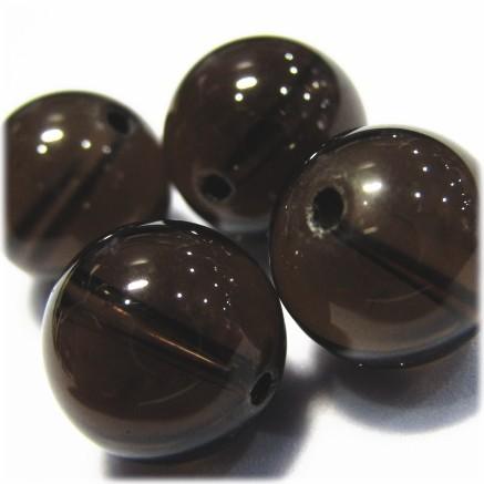 6266-天然石 12mm丸玉 スモーキークオーツ 4粒 | 