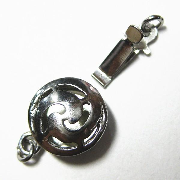 6369-《クラスプ》　１連平丸　ロジウム　８mm　１個 | 