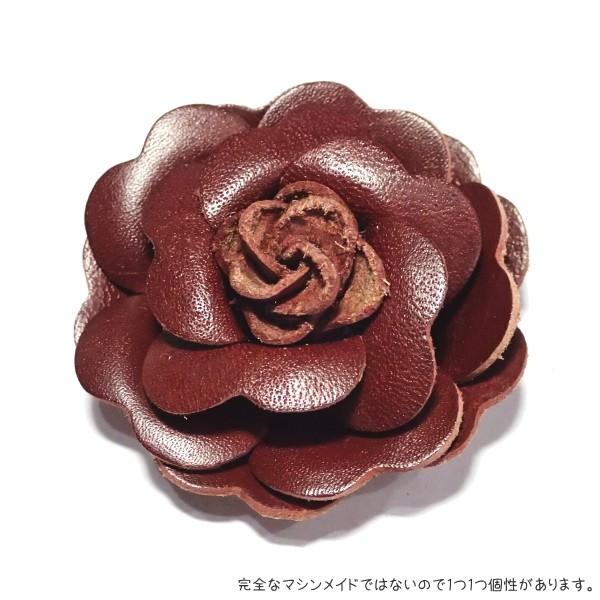 6431-『レザーフラワー』　ブラウン　４５mm　１個 | 