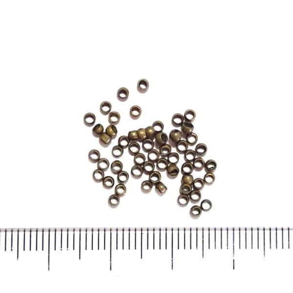 6441-【基本パーツ】つぶし玉　真鍮古美　2mm　約５０個/１パック | 