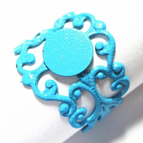 6526-『指輪パーツ』　フィリグリーリング　ブルー　８mm（トレイ部分）　２個/１セット |  | 01