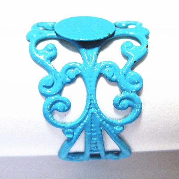 6526-『指輪パーツ』　フィリグリーリング　ブルー　８mm（トレイ部分）　２個/１セット |  | 02