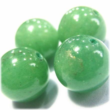 6667-天然石 12mm丸玉 グリーンアベンチュリン 4粒 | 