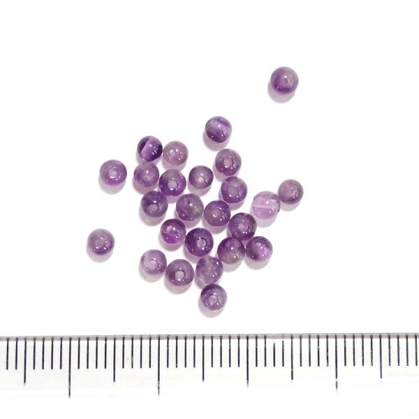 6700-天然石 3mm丸玉 アメジスト 25粒 |  | 01