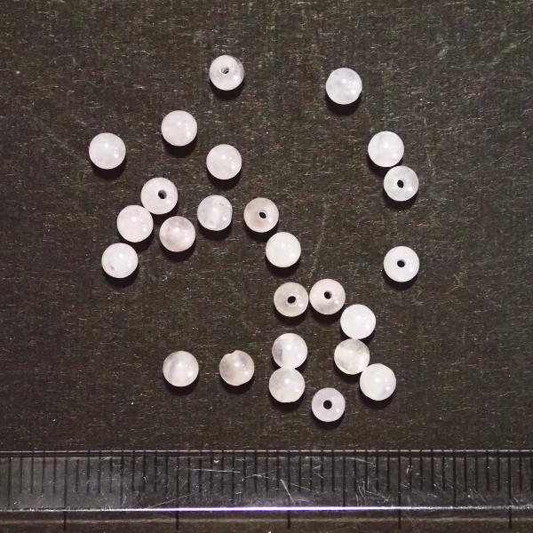 6713-天然石 3mm丸玉 ローズクォーツ 25粒 |  | 01