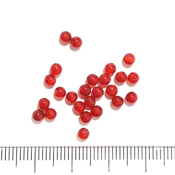 6718-天然石 3mm丸玉 レッドアゲート 25粒 |  | 01
