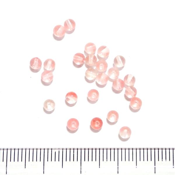 6719-天然石 3mm丸玉 ストロベリークオーツ 25粒 |  | 01