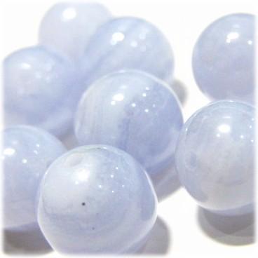 6737-天然石 10mm丸玉 ブルーレースアゲート 10粒 | 