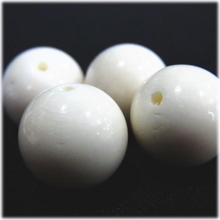 6740-天然石 12mm丸玉 牛骨ボーン 4粒 | 
