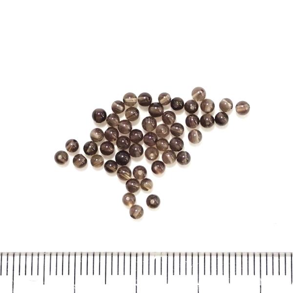 6770-天然石 2mm丸玉 スモーキークオーツ 50粒 |  | 01