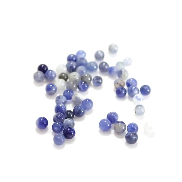 6771-天然石 2mm丸玉 ソーダライト　50粒 | 