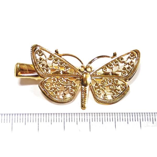 6849-【ヘアーパーツ】　ヘアクリップ蝶々／ゴールド　３個/１セット |  | 02