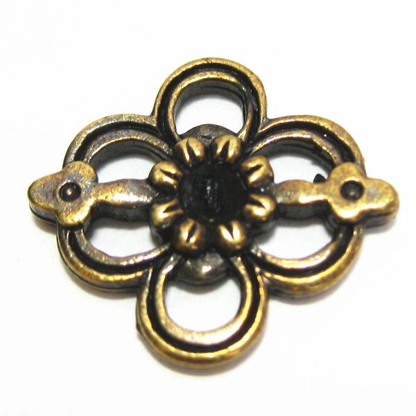 6890-【ＮＹピューター】　コネクター　真鍮古美　１６ｘ１０mm　５個/１セット | 