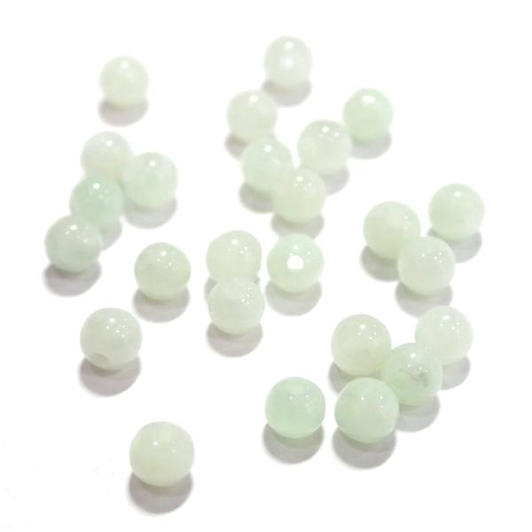 7020-天然石 4mm丸玉 翡翠A 25粒 | 