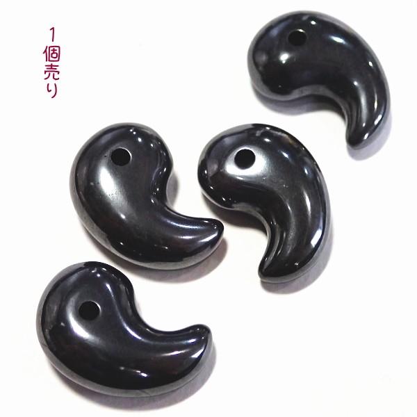 7063-《天然石いろいろ》　ちびころ勾玉　ヘマタイト　約１１x１８mm　１個 | 