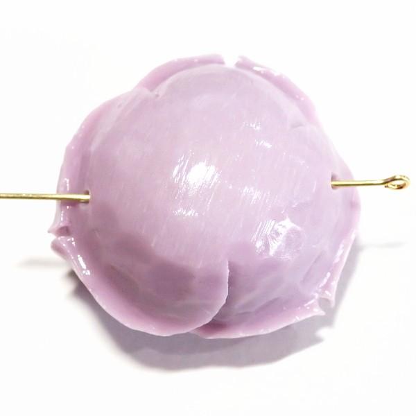 7188-【人造コーラル】　薔薇　パープル　横ホール　４０mm　１個 |  | 01