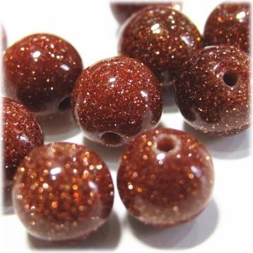 7273-天然石 6mm丸玉 ゴールドサンドストーン 10粒 | 